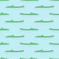 Seamless crocodile pattern. Alligators in water