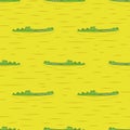 Seamless crocodile pattern. Alligators in water.