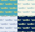Seamless green and blue cute crocodile cartoon fabric textile pattern