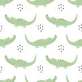 Seamless crocodile pattern isolated on white background Royalty Free Stock Photo