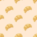 Seamless croissant cartoon pattern