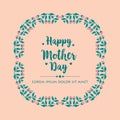 Seamless crowd of leaf and rose flower frame, for happy mother day poster template concept. Vector