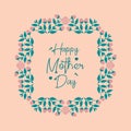 Seamless crowd of leaf and rose flower frame, for happy mother day poster template concept. Vector