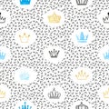 Seamless crowns pattern Royalty Free Stock Photo