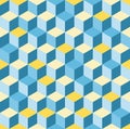 Seamless cube pattern - modern hexagonal cuboid design