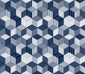 Seamless cubes vector background, lined boxes repeating tile pattern, 3D architecture and construction.