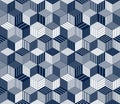 Seamless cubes vector background, lined boxes repeating tile pattern, 3D architecture and construction.