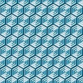 Seamless cubic abstract geometric isometric pattern background texture.