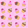 Seamless cupcake pattern