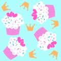 Seamless cupcake pattern