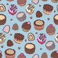 Seamless cupcake pattern Royalty Free Stock Photo