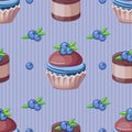 Seamless cupcake vector pattern