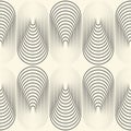 Seamless Curved Shapes Wallpaper. Minimal Lined Graphic Design