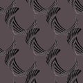 Seamless curved stripes pattern dark gray brown black diagonally