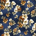 Seamless cut small vintage flower with background