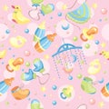 Seamless cute baby background Royalty Free Stock Photo