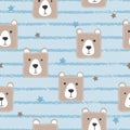 Seamless cute bear pattern. Baby print Royalty Free Stock Photo