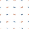 Seamless cute cartoon fish skeleton doodle pattern. Whimsical minimal 2 tone gender neutral color. Kids nursery Royalty Free Stock Photo