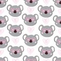 Seamless Cute Cartoon Koala Pattern Vector