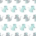 Seamless cute cartoon mice pattern.