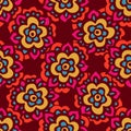 Seamless cute doodle Vector floral pattern Royalty Free Stock Photo