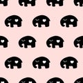 seamless cute elephant pattern