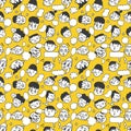 Seamless cute face pattern