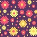 Seamless cute floral pattern. Vector background Royalty Free Stock Photo