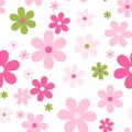 Seamless cute floral pattern. Vector background Royalty Free Stock Photo