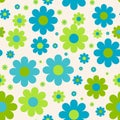 Seamless cute floral pattern. Vector background Royalty Free Stock Photo