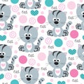 Seamless cute and flower cute seamless pattern vector illustration