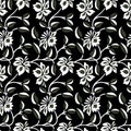 Seamless floral pattern on dark background Royalty Free Stock Photo
