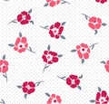 Seamless cute flower pattern on dot