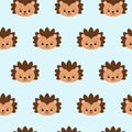 Seamless cute hedgehog animal pattern vector illustration Royalty Free Stock Photo