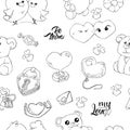 Seamless cute icon love vector pattern. Design print background image Royalty Free Stock Photo