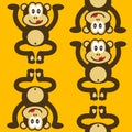 Seamless cute little monkey pattern