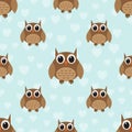 Seamless cute owl pattern