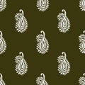 Seamless cute paisley damask pattern