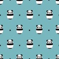 seamless cute panda pattern