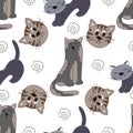 Seamless cute pattern. Pattern for textiles in hand draw style Royalty Free Stock Photo