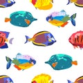 Seamless cute pattern with tropical fish Royalty Free Stock Photo