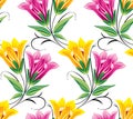 Seamless cute rose flower pattern