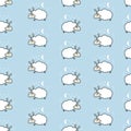 Seamless cute sheep pattern.