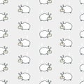 Seamless cute sheep pattern.