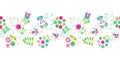 Seamless cute small flower border pattern