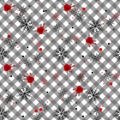 Seamless cute tartan pattern in pretty flowers. Composite overlay. Floral arrangements on plaid background. For textile, wallpaper