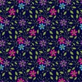 Seamless cute textile floral pattern