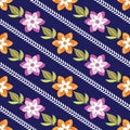 Seamless cute textile flower pattern