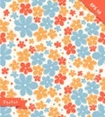 Seamless cute texture with flowers. Endless floral pattern.