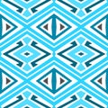 Seamless cyan blue line art pattern for textile design, wrapping papers, Abstract fancy colored background